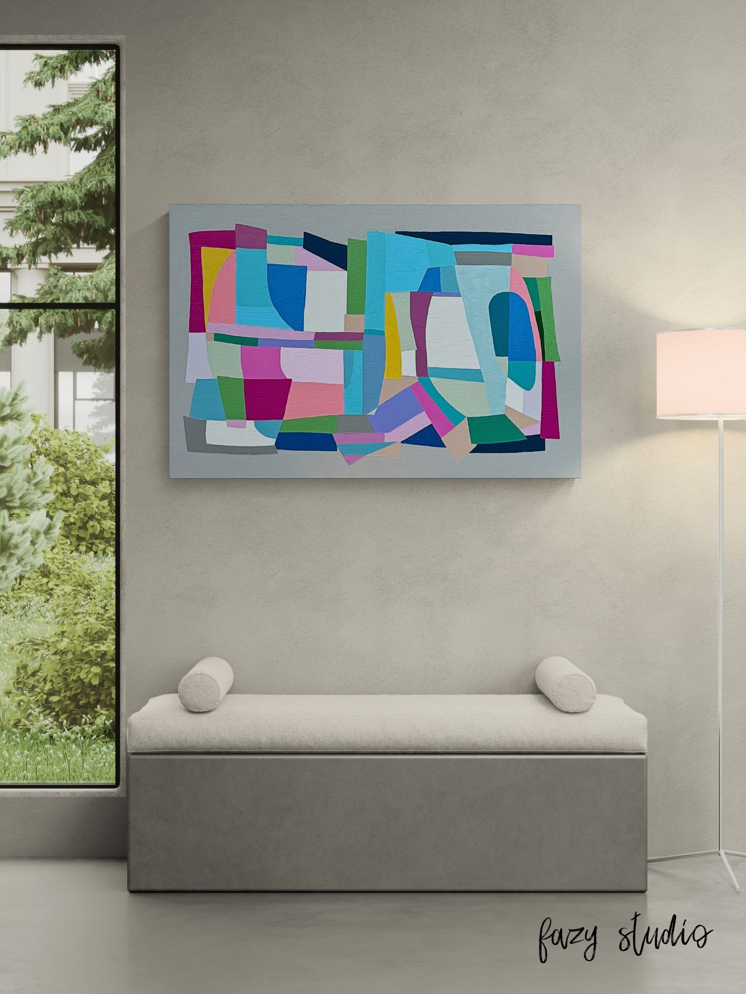 Mosaic painting in situ